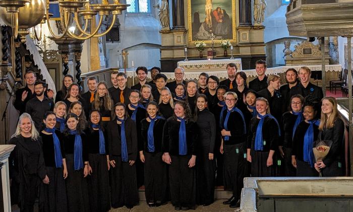 The UNF choir in a beautiful old church in Estonia in 2024