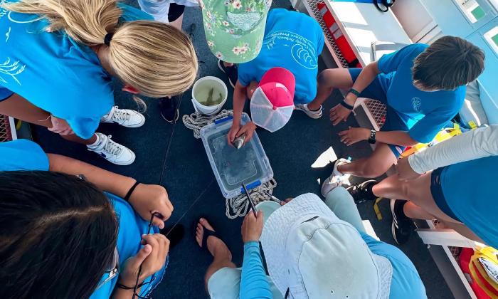 Students on a Florida Water Warriors tour learn about sea life in this region