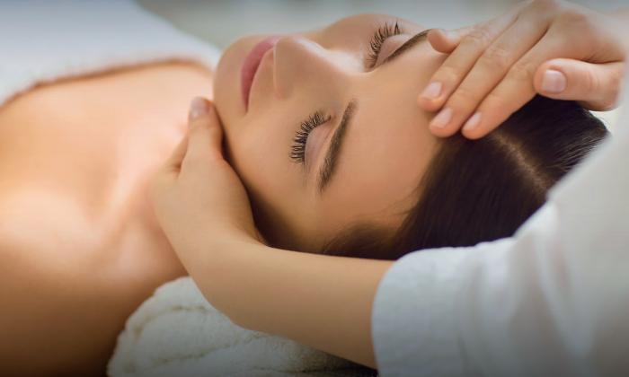 A client getting a relaxing face massage