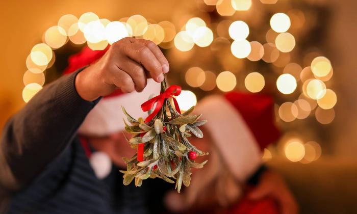Couple with mistletoe