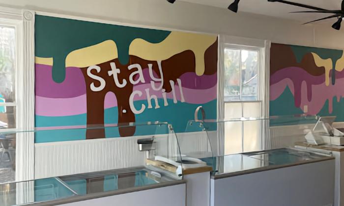 Groovy artwork inside the shop