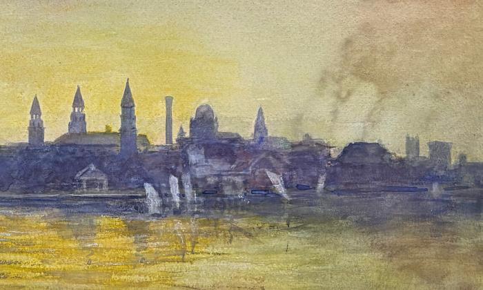 A painting by Fellix F. de Crano, "St Augustine Skyline" created in 1903