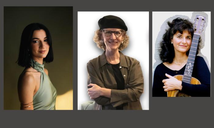 Three women musicans individually