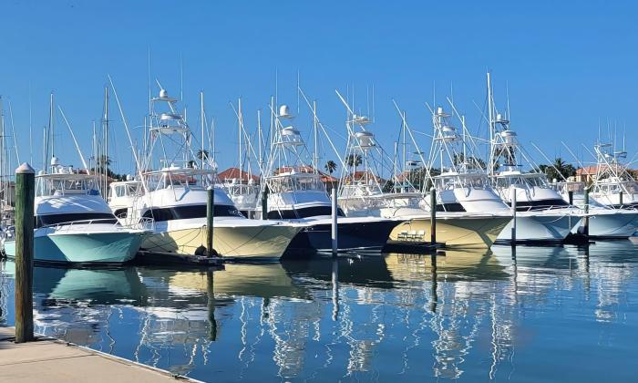 Fishing boats on the dock at a marina in St. Augustine