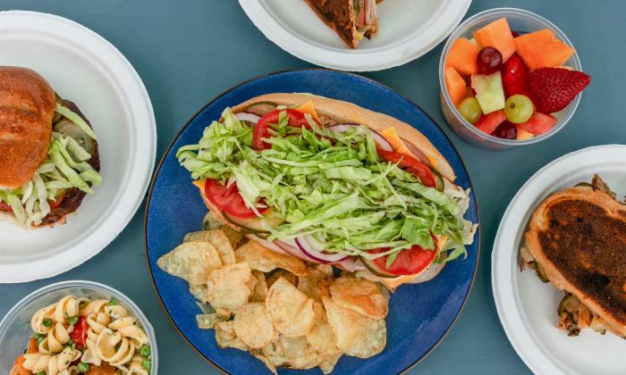 A spread of food offered at the Kraken