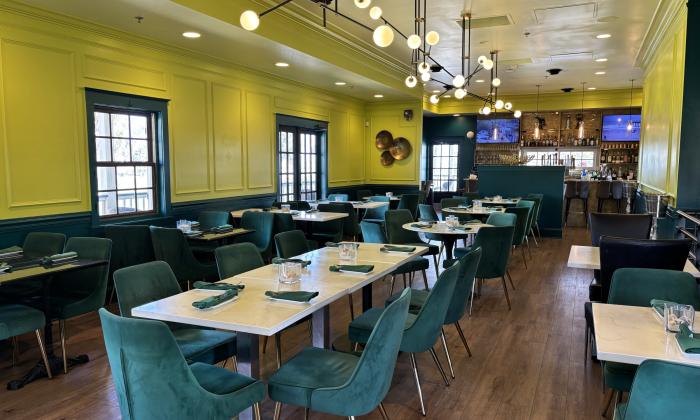 The indoor dining space at Latitude