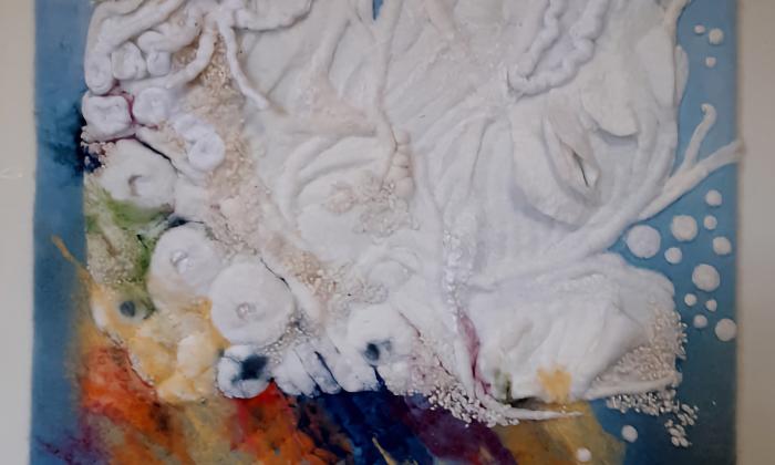 A wool felted sculpture made by Liz Canali