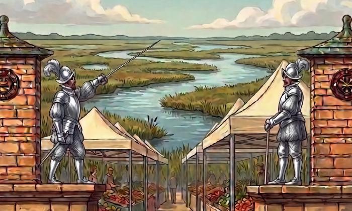 The gates leading to a market