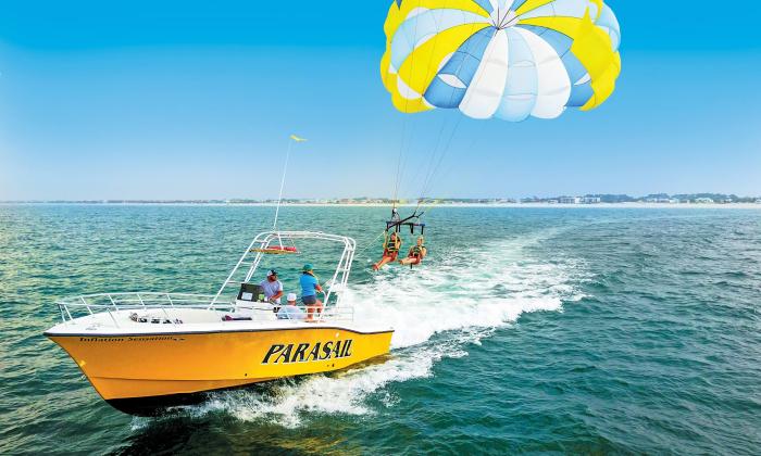 St. Augustine Parasail with two riders just taking off