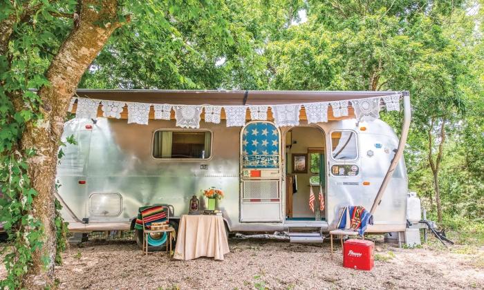 A vintage trailer
