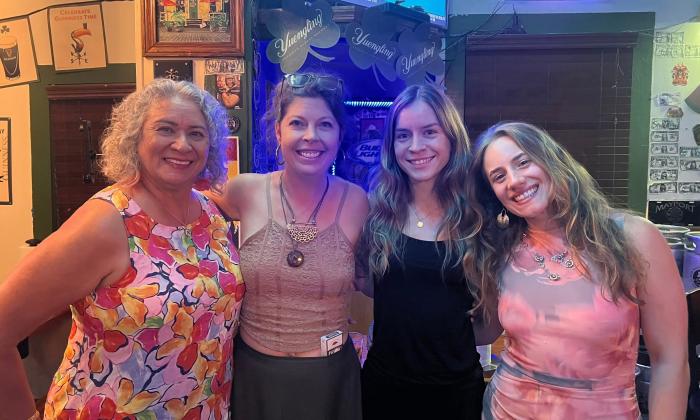 Four women singers and songwriters at Ann O'Malley's for Her Song