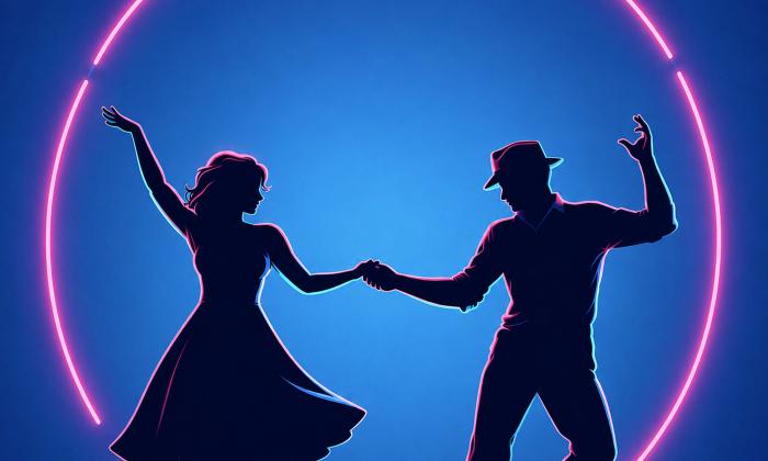 Partners doing the merengue dancing