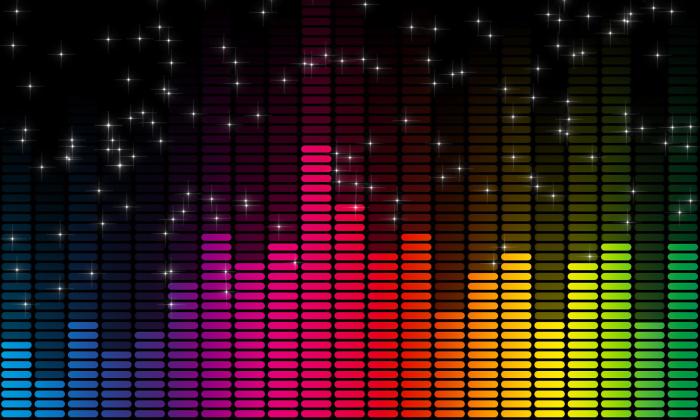 Colorful DJ sound waves