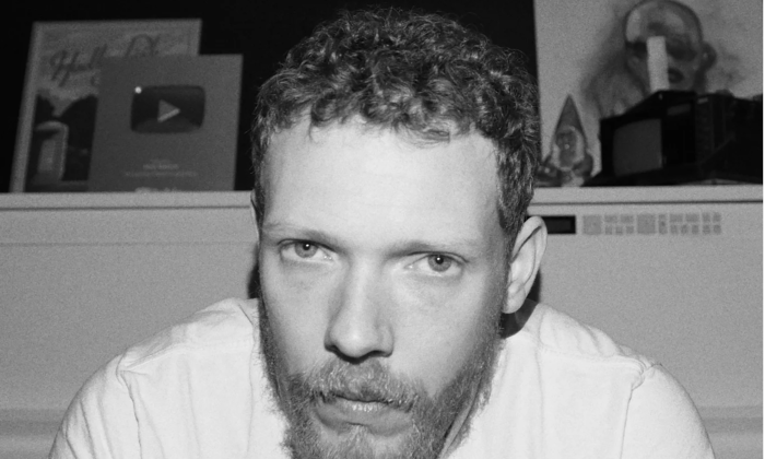 Matt Maeson poses in a black-and-white photograph.