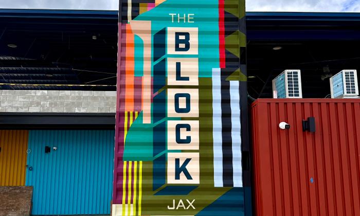 A photograph of a section of an Ansley Randall mural in Jacksonville