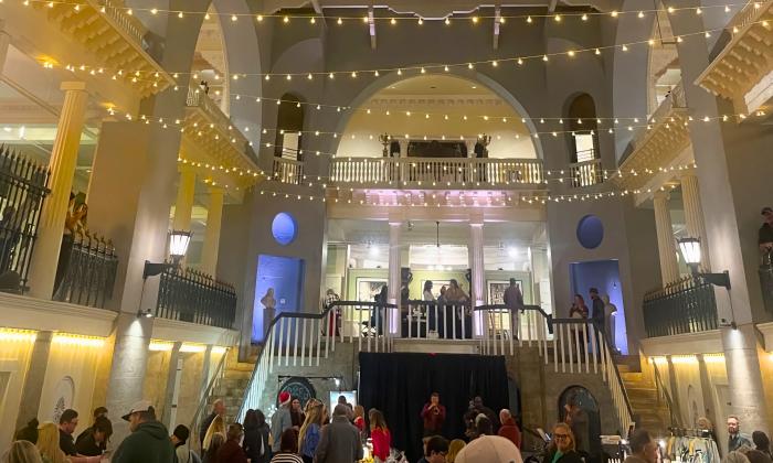 The Lightner Holiday Market in the former pool, and on the balcony