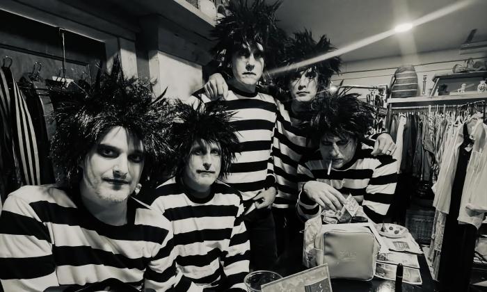 Members of the tribute band The Smiths (Robert) in their stage personas