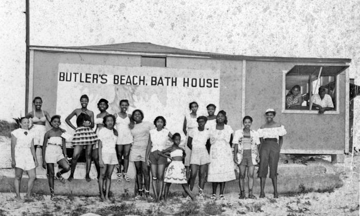 Butler Beach was the only beach between Jacksonville and Daytona that Black people were allowed to enjoy. This images, circa 1950, shows a group of young girls posing happily. (Image courtesy of Florida Memory)