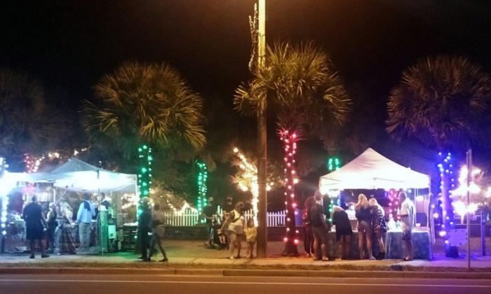 Art Walk during Light Up the Beach along A1A in St. Augustine.