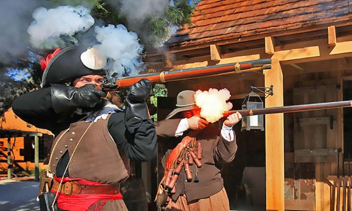 See musket firing demonstrations at the Colonial Quarter.