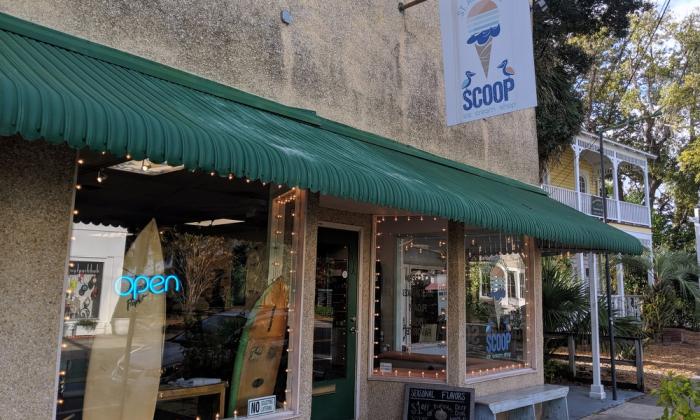 The entrance to St. Augustine Scoop on San Marco in St. Augustine.
