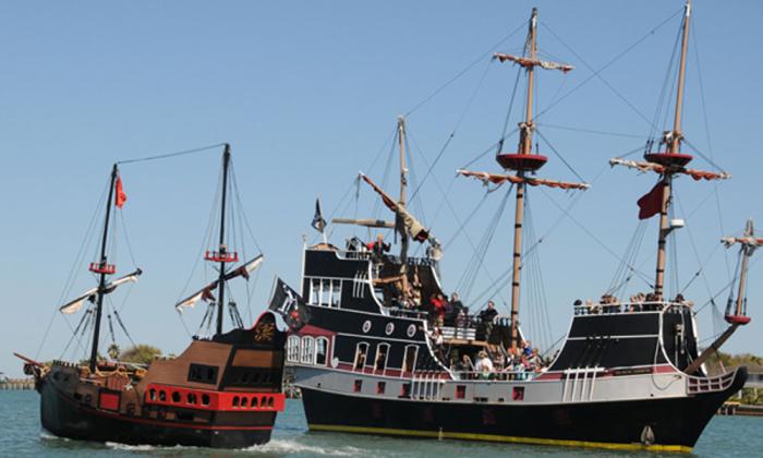 The Black Raven engages in battle with another pirate ship.
