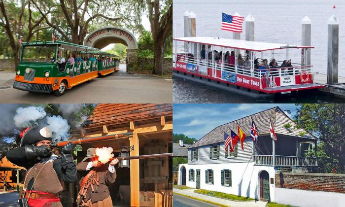 Four of the participating attractions for the St. Augustine Tour Pass.