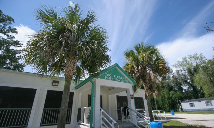 The entryway to the Trout Creek Community Center