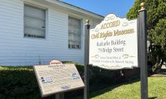 The ACCORD Civil Rights Museum sign and Freedom Trail marker