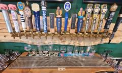 The various beers on tap