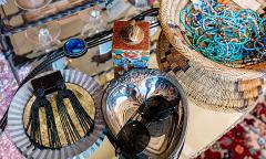 Accessories and jewelry at a vintage shop