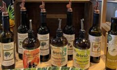Various shrub vinegar bottles