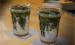 Iced matcha drinks served at the cafe