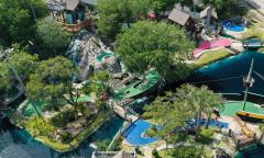 Anastasia Mini-Golf features as seen from above, located on Anastasia Island in St. Augustine.