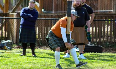 The Caber Toss at the Celtic Games in St. Augustine