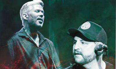 The two members of Clew Dog in a montage