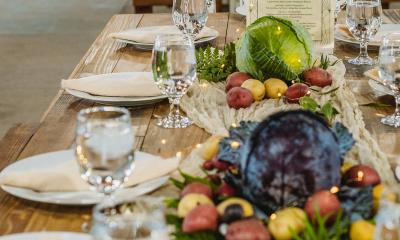 A table set up at The Great Potato Ball
