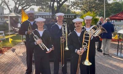 The US Navy Band Southeast Brass Quintet at a performance in 2026