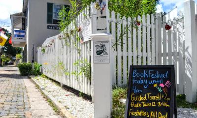 The entrance to the courtyard at Ximenez-Fatio House during the book festival