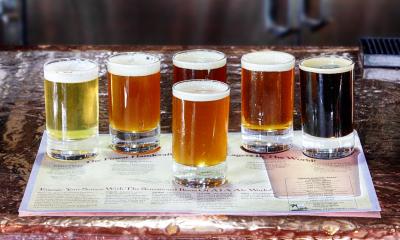 A test flight from A1A Ale Works where they proudly serve local brews in St. Augustine.