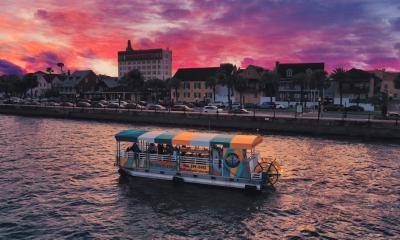 Old Town Cycle Cruise enjoying St. Augustine under a spectacular sunset.
