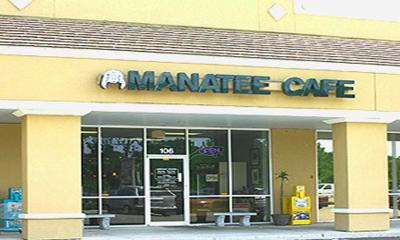 The entrance to Manatee Café in St. Augustine.
