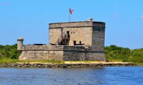 Historic Fort Matanzas stands guard at the southern waterway approach to St. Augustine, FL.