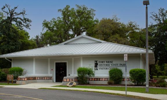 The exterior of the Visitor Center building