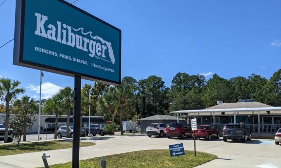 Kaliburger, front view of the restaurant in St. Augustine. 