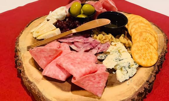 Cheese and cracker assortment from Poppys Italiano. 