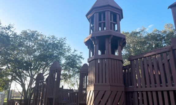 Project Swing playground castle view in St. Augustine.
