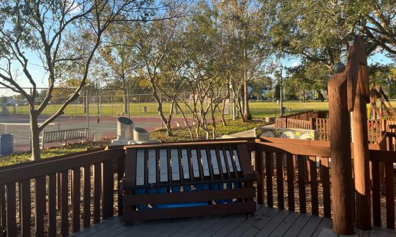 View of open field from Project Swing playground.