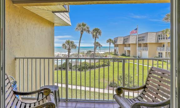 A view from a beach condo, right on the ocean