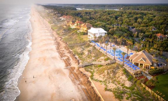 The beach in front of The Plantation at Ponte Vedra Beach.